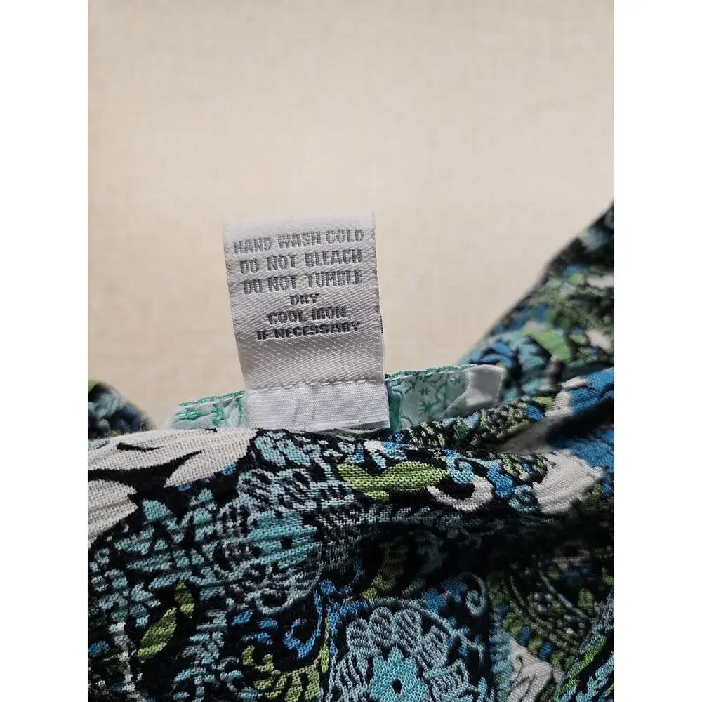 Vintage Japna Size Large Top and Medium Skirt Suit Paisley Boho Black Blue Green
